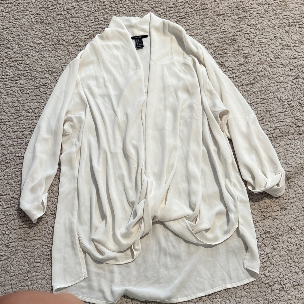 Forever 21 Cream Drape Blouse